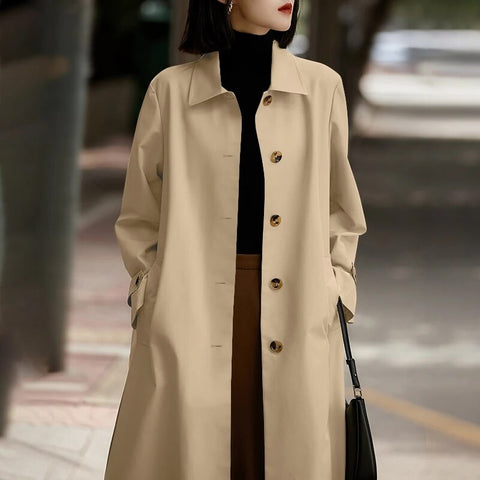 Frieda | Classic & Sleek Midi Trench Coat