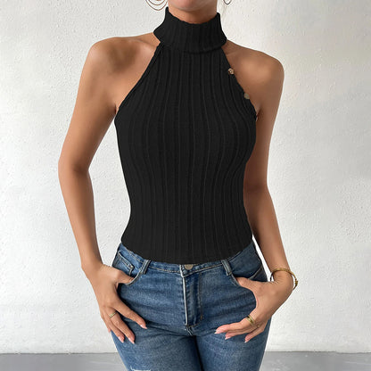 Camryn | Chic & Sleek Halter Turtleneck Top