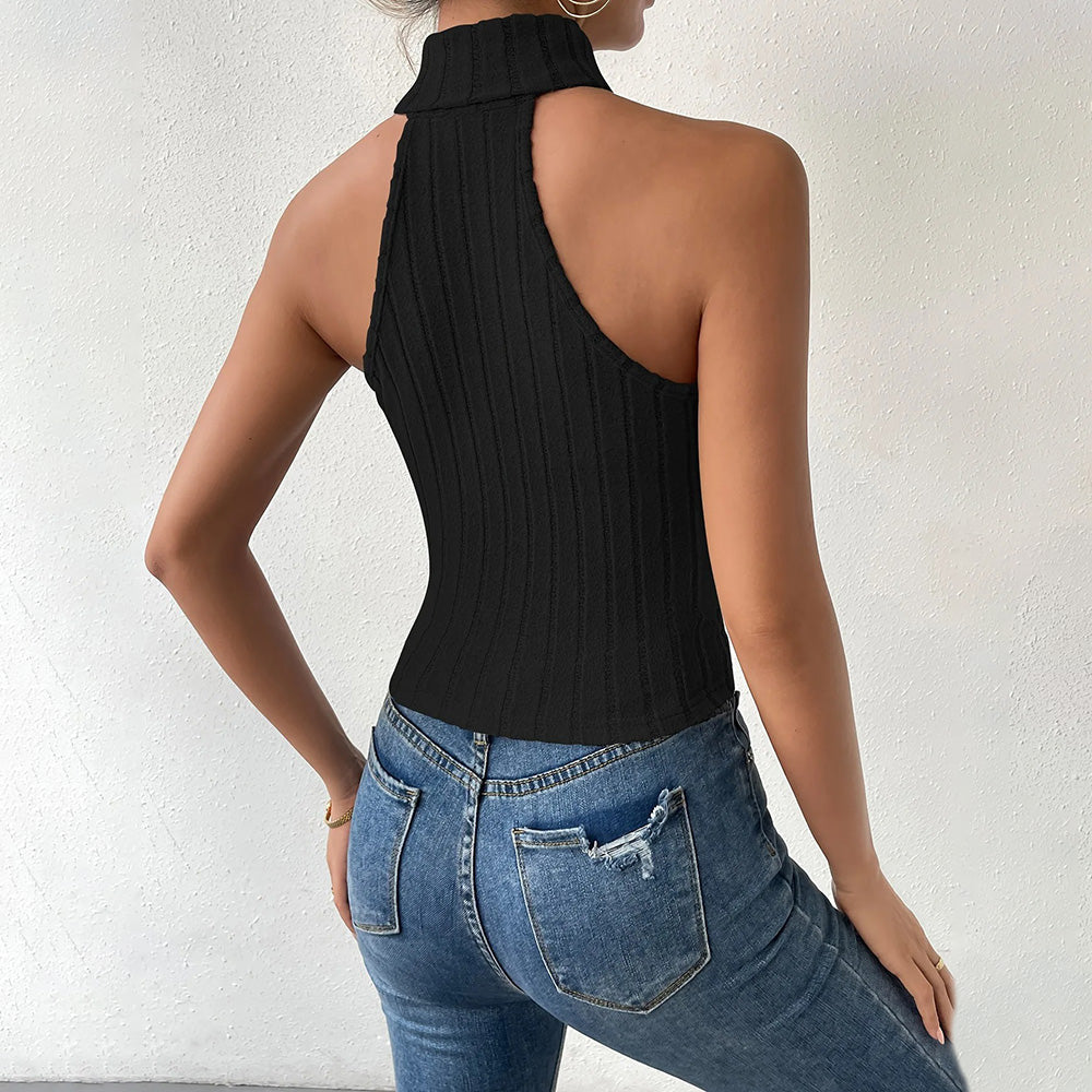 Camryn | Chic & Sleek Halter Turtleneck Top