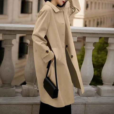 Frieda | Classic & Sleek Midi Trench Coat