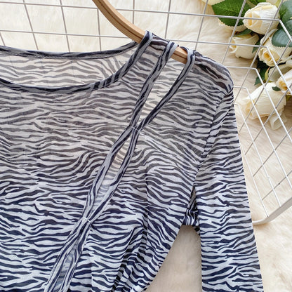 Azalea | Edgy & Retro Zebra Stripe Bodycon Dress