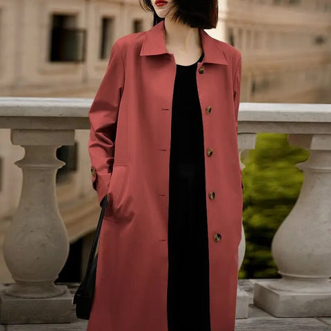 Frieda | Classic & Sleek Midi Trench Coat