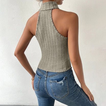 Camryn | Chic & Sleek Halter Turtleneck Top