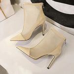 Gwendolyn | Daring & Sophisticated High Heel Mesh Ankle Boots