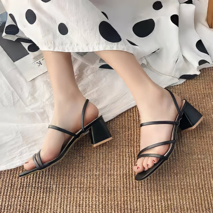 Lucy | Stylish & Elegant Square-Heeled Sandals