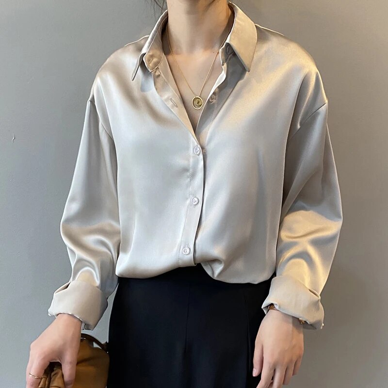 Selena | Classic and Elegant Satin Blouse