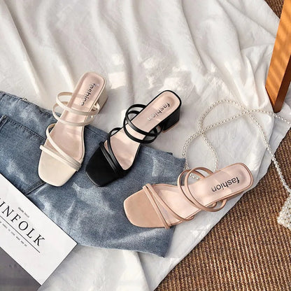 Lucy | Stylish & Elegant Square-Heeled Sandals