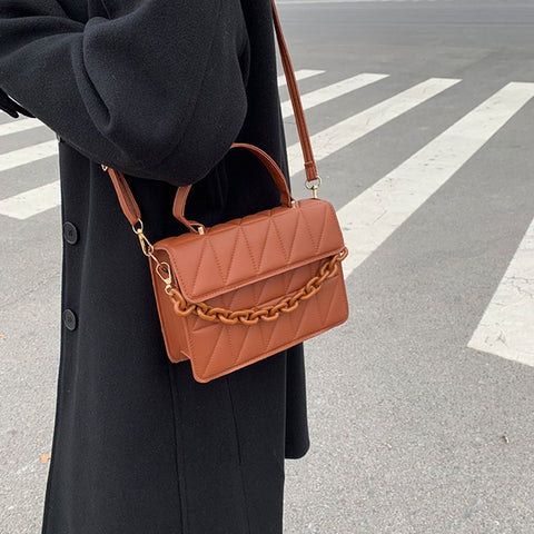 Chain Charm | Classic & Elegant Plaid Crossbody Bag