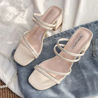 Lucy | Stylish & Elegant Square-Heeled Sandals