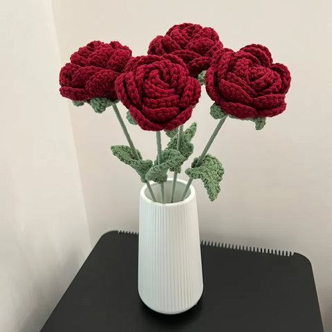 Eternal Bloom | Modern & Elegant Knitted Rose (1 piece)